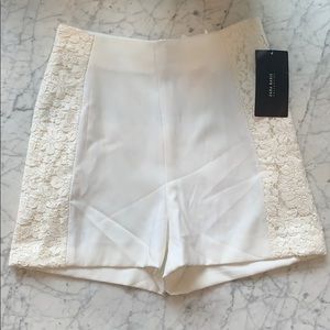 Zara White Shorts with Lace Panels